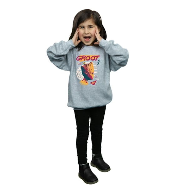 Marvel Girls Guardians Of The Galaxy Vol. 2 80-talets Groot Sweatshirt Sports Grey 7-8 Years