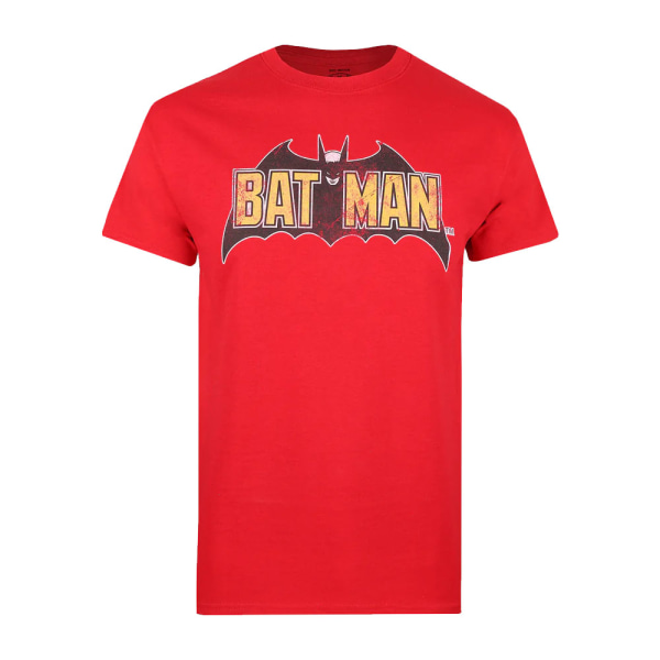 Batman Distressed Logo T-shirt S Röd Red S