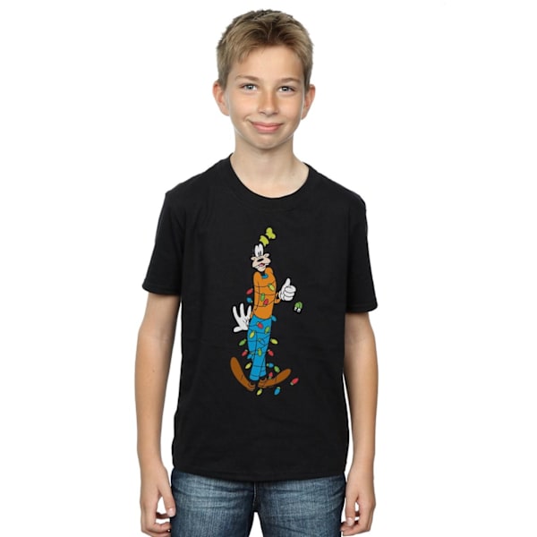 Disney Goofy Julbelysning T-shirt 7-8 år Svart Black 7-8 Years