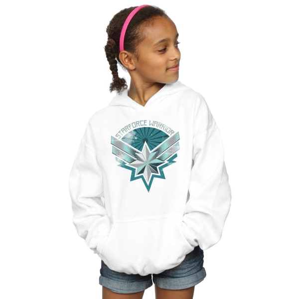 Marvel Girls Captain Marvel Starforce Warrior Hoodie 7-8 år White 7-8 Years