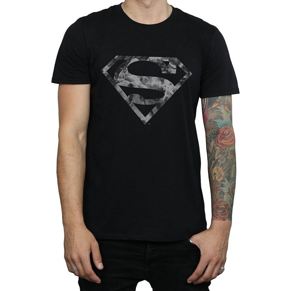 Superman Herr Marble Cotton Logo T-shirt L Svart Black L