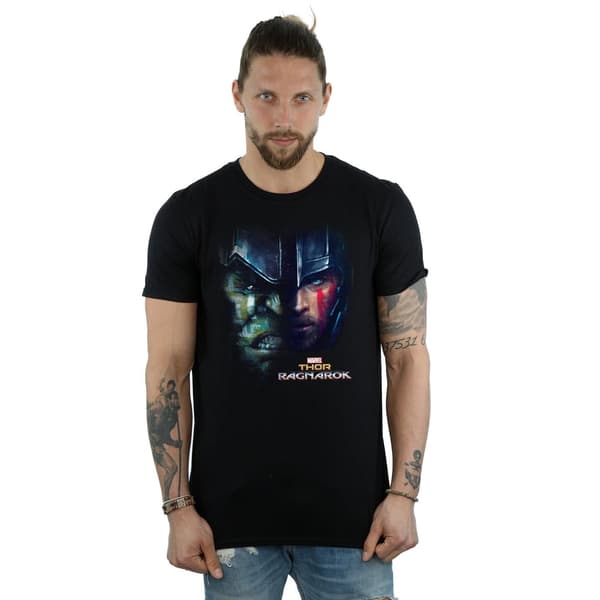 Thor: Ragnarok Herr Hulk Split Face Bomull T-shirt L Svart Black L
