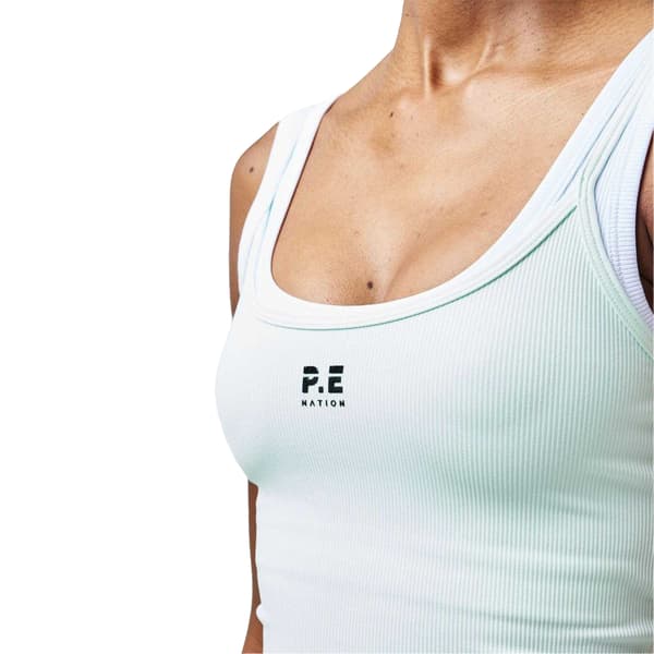 PE Nation Dam/Dam Gummerad Logotyp Lagerad Figurnära Linne Mint Green/White 14 UK