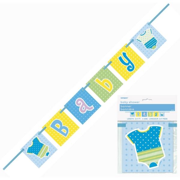 Unik fest Polka Dot Baby Shower Banner En Storlek Blå/Gul/ Blue/Yellow/White One Size