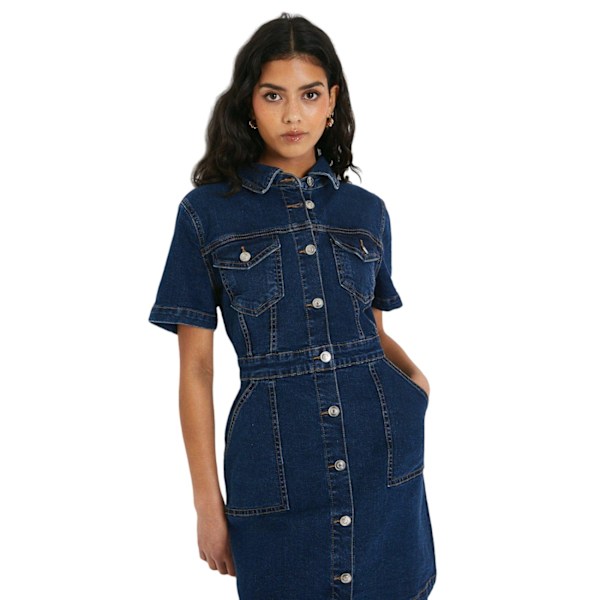 Dorothy Perkins Dam/Dam Petite Mini Klänning i Denim 10 UK Ind Indigo 10 UK