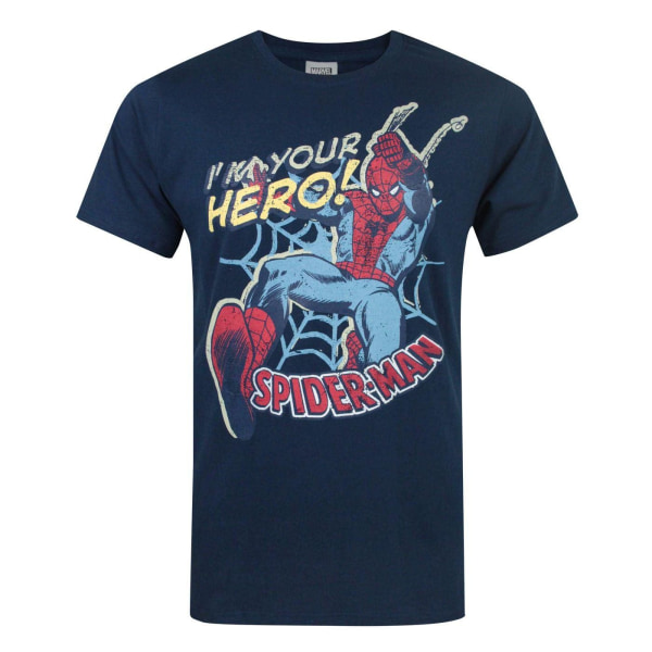 Spider-Man Official Mens Im Your Hero T-Shirt S Blue Blue S
