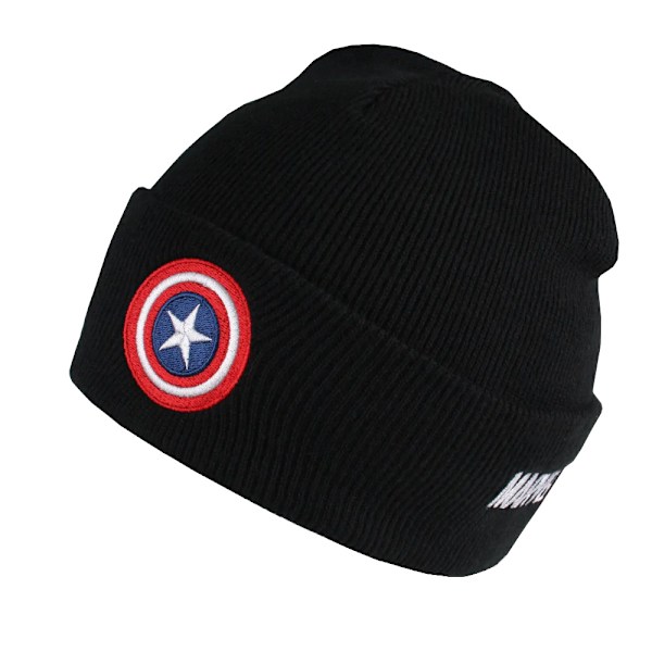 Captain America Mens Shield Beanie One Size Black Black One Size