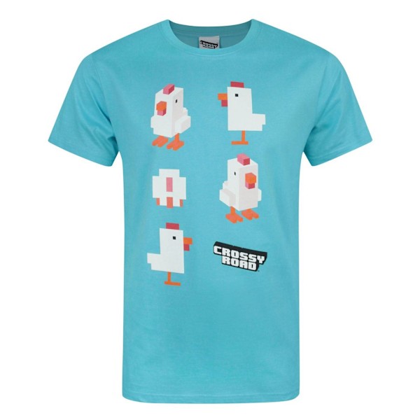 Crossy Road Officiell Kyckling Karaktär T-shirt Liten Livlig Vivid Blue Small