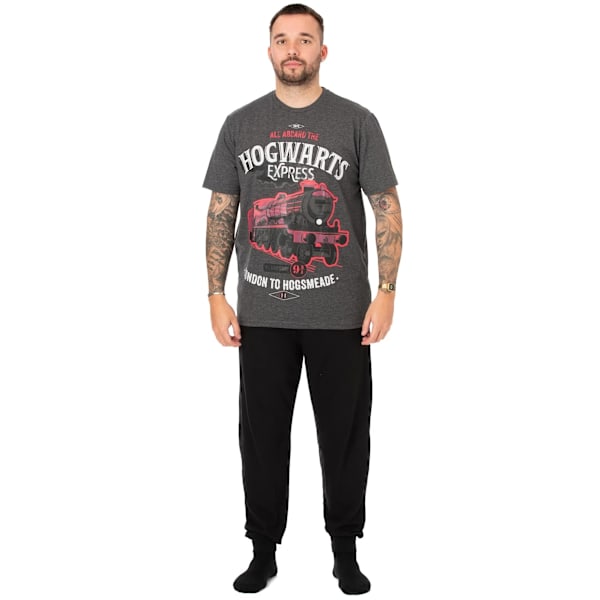 Harry Potter Pyjamas för män Hogwarts Express Lång S Grå/Svart Grey/Black S