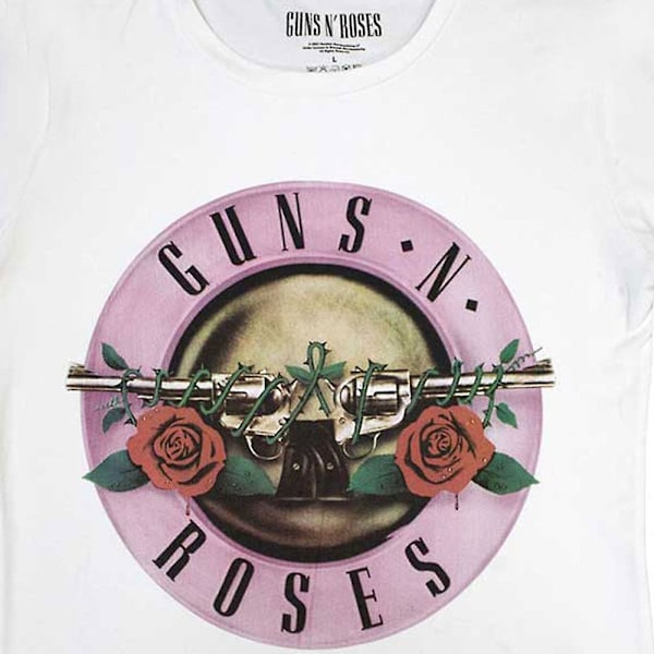 Guns N Roses Dam/Dam Classic Logo T-Shirt S Vit White S