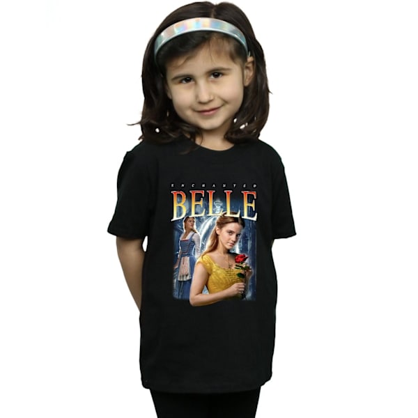 Disney Girls Beauty And The Beast Belle Montage Bomull T-shirt Black 12-13 Years