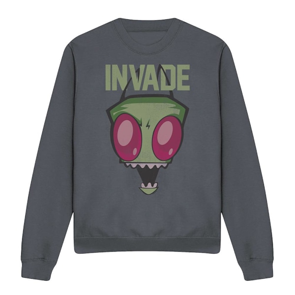 Invader Zim Unisex Vuxen Invade Sweatshirt XL Gråmelerad Charcoal XL