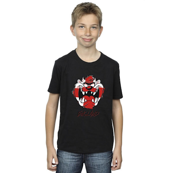 Looney Tunes Boys Taz England Face T-Shirt 9-11 år Svart Black 9-11 Years