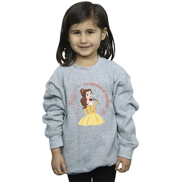 Disney Girls Beauty And The Beast I´d Rather Be Reading Sweatshirt Sports Grey 3-4 Years