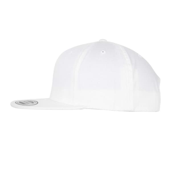 Flexfit Snapback-keps i ekologisk bomull, en storlek, vit White One Size
