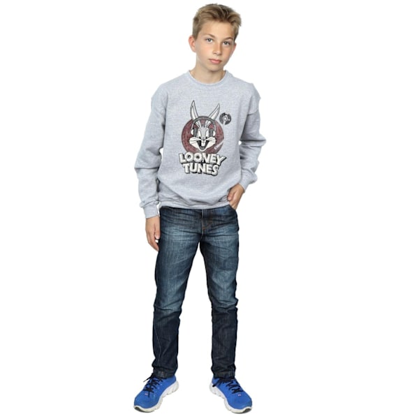 Looney Tunes Pojkar Bugs Bunny Cirkellogotyp Sweatshirt 7-8 År S Sports Grey 7-8 Years