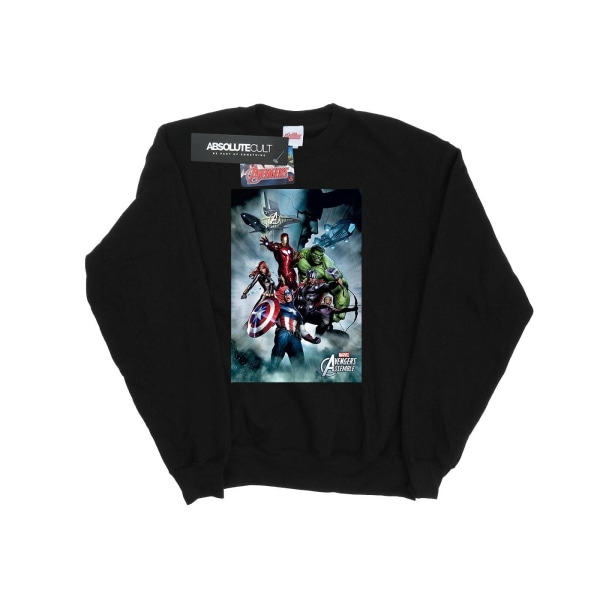 Marvel Mens Avengers Assemble Team Montage Sweatshirt 3XL Svart Black 3XL