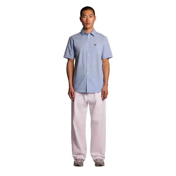 Lyle & Scott Herr Lättvikts kortärmad skjorta M Kritblå Chalk Blue M