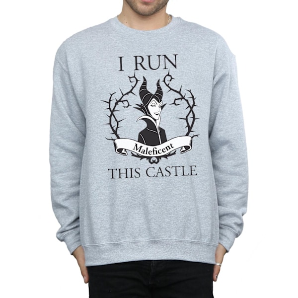 Disney Maleficent I Run This Castle Sweatshirt L Sports Gr för män Sports Grey L