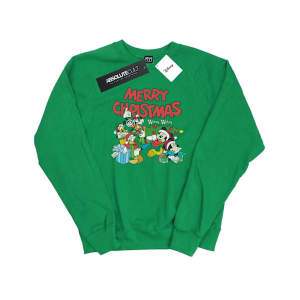 Disney Womens/Ladies Mickey And Friends Winter Wishes Sweatshirt Irish Green XL