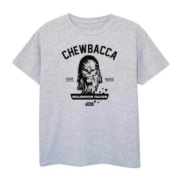 Star Wars Girls Collegiate Chewbacca T-shirt 7-8 år Sports G Sports Grey 7-8 Years