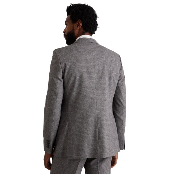 Burton Mens Grid Rutig Textured Slim Suit Jacket 36R Grå Grey 36R