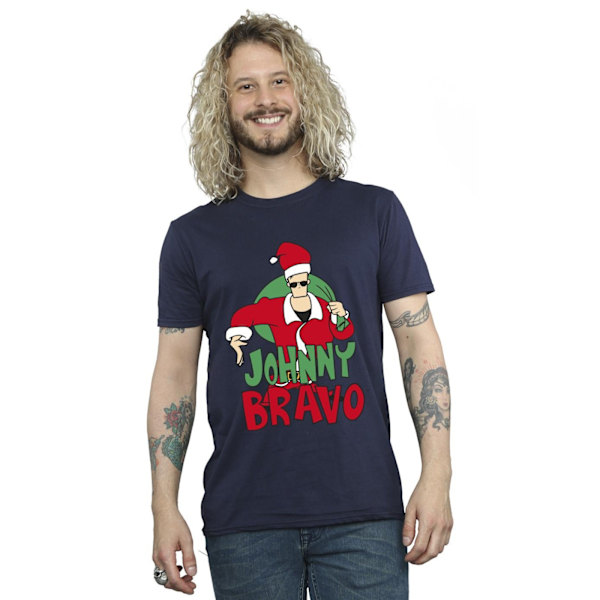 Johnny Bravo herr Johnny Christmas T-shirt 3XL marinblå Navy Blue 3XL