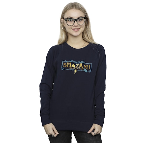 DC Comics Dam/Kvinnor Shazam Fury Of The Gods Gyllene Logotyp Sweatshirt Navy Blue XL