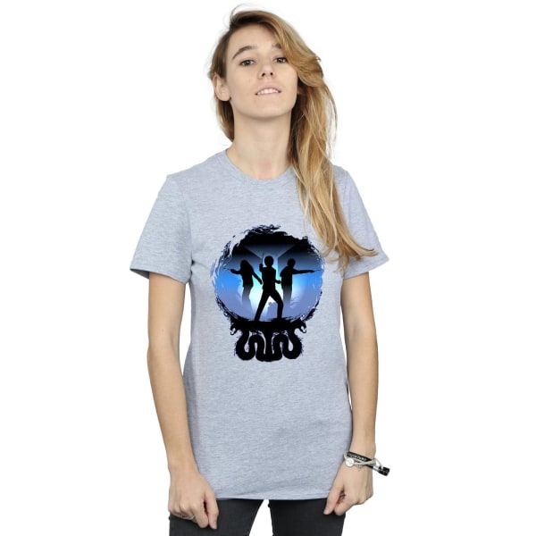 Harry Potter Dam/Kvinnor Attack Silhouette Bomull Boyfriend T-shirt Sports Grey 3XL