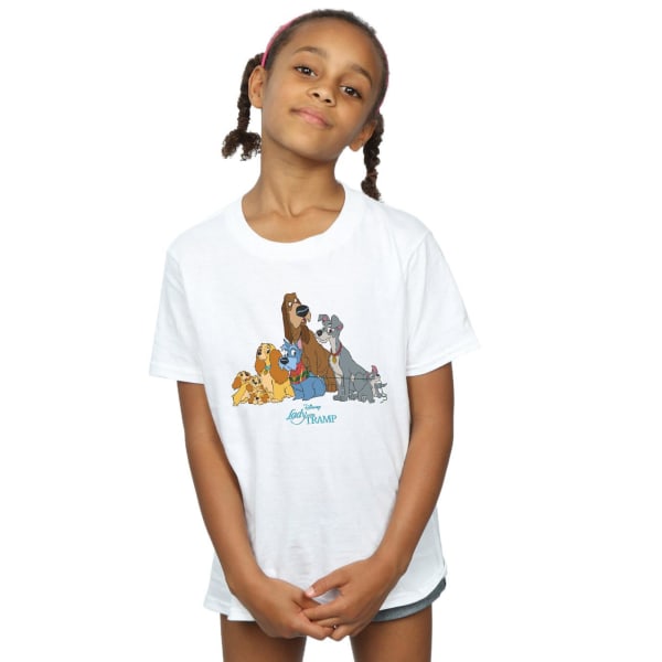 Disney Girls Lady And The Tramp Classic Group Bomull T-shirt 5- White 5-6 Years