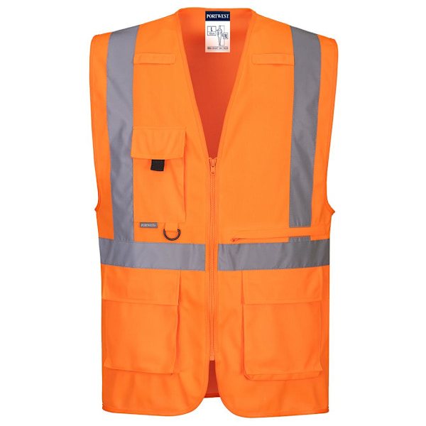 Portwest Herr Executive Pocket Hi-Vis Väst 4XL Orange Orange 4XL