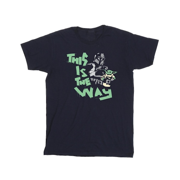 Star Wars Girls The Mandalorian This Is The Way Duo Bomull T-shirt Navy Blue 9-11 Years