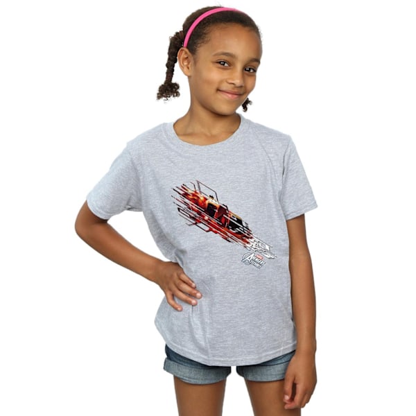 Marvel Girls Avengers Iron Man Shooting Burst Bomull T-shirt 5- Sports Grey 5-6 Years