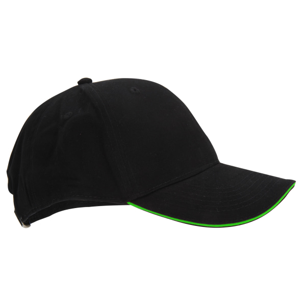 Beechfield Adults Unisex Cap Bomullskeps (Pack o Black/Lime Green One Size