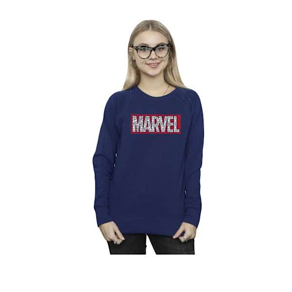 Marvel Dam/Kvinnor Comics Hjärtan Logotyp Sweatshirt L Marinblå Navy Blue L