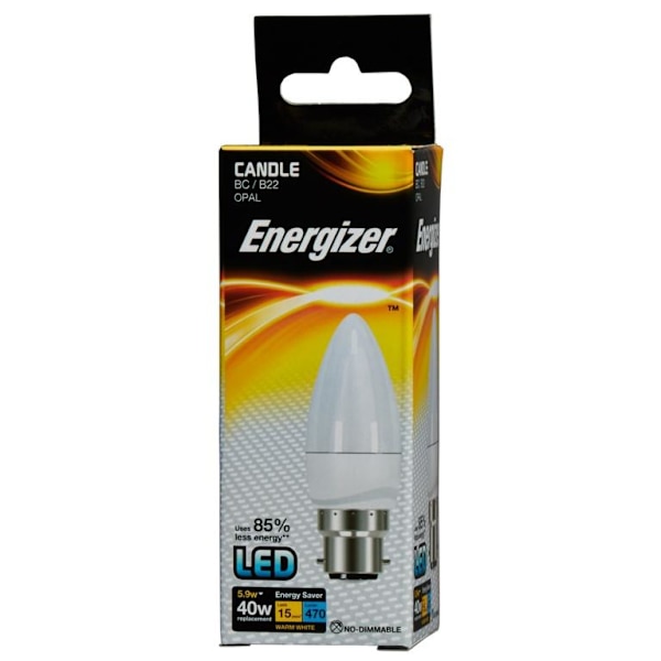 Energizer LED-ljus 470lm Opal 5,9w Ljuskälla B22 2700k En Storlek White One Size