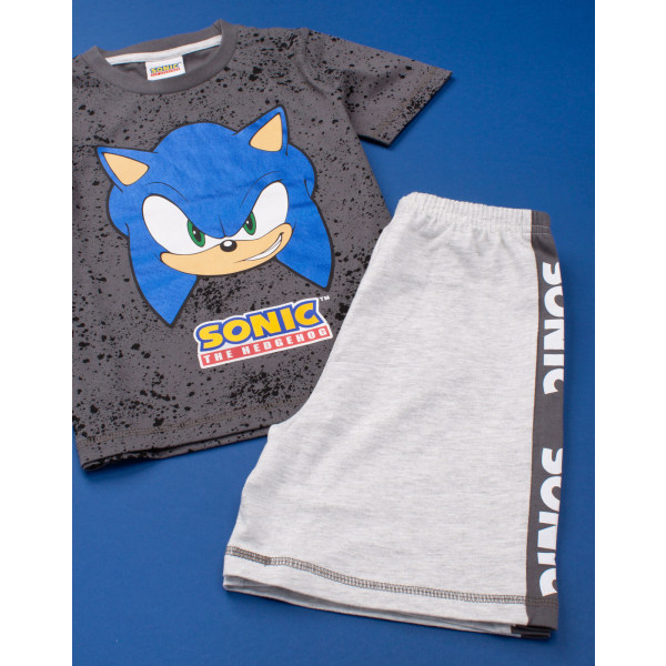 Sonic The Hedgehog Boys Gaming Lyhyt Pyjama- set 7-8 Years Grey Grey 7-8 Years