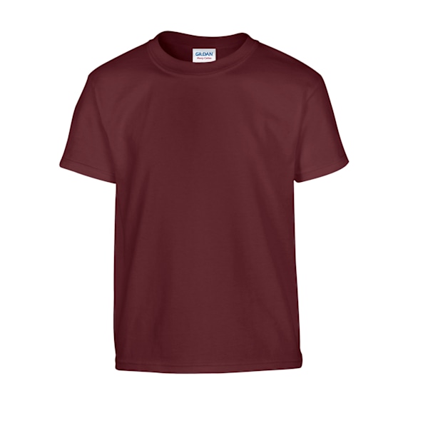 Gildan Barn/Kids Kraftig Bomulls T-shirt XS Vinröd Maroon XS