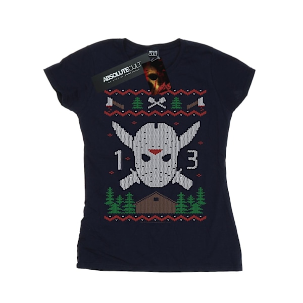 Fredag den 13:e Dam/Dam Jul Fair Isle Bomull T-shirt M Navy Blue M