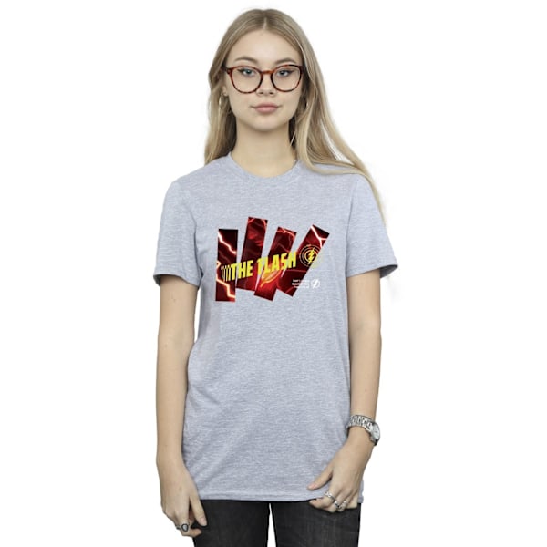 DC Comics Dam/Kvinnor The Flash Pillars Bomull Boyfriend T-Sh Sports Grey XXL