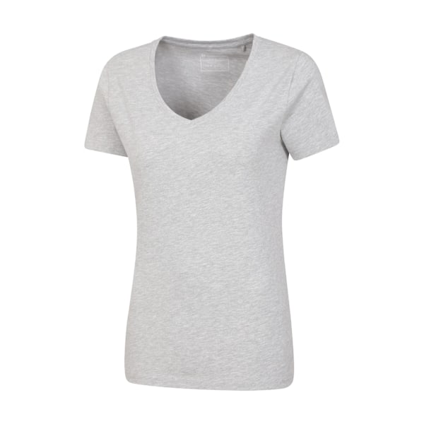 Mountain Warehouse Dam/Damer Basic Plain V-hals T-shirt 20 Grey 20 UK