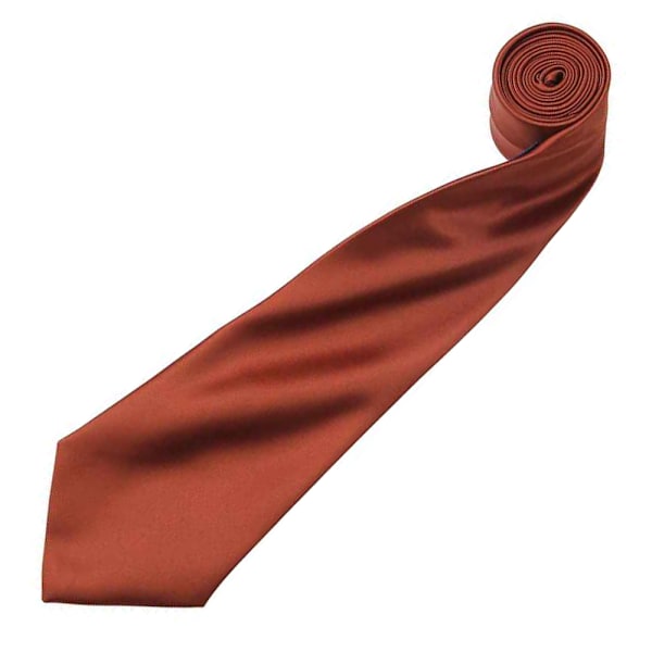 Premier Mens Plain Satin Tie (Narrow Blade) One Size Chestnut Chestnut One Size