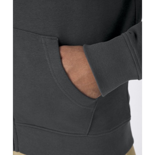 B&C Herr Zippade Hoodie XXL Asfalt, Organisk Bomull Asphalt XXL