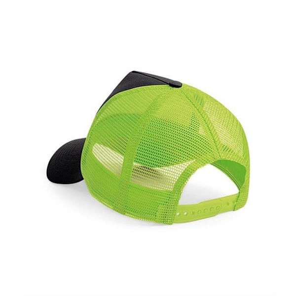 Beechfield Herr Halv Mesh Trucker Cap / Huvudbonad En Storlek Svart Black/Lime Green One Size