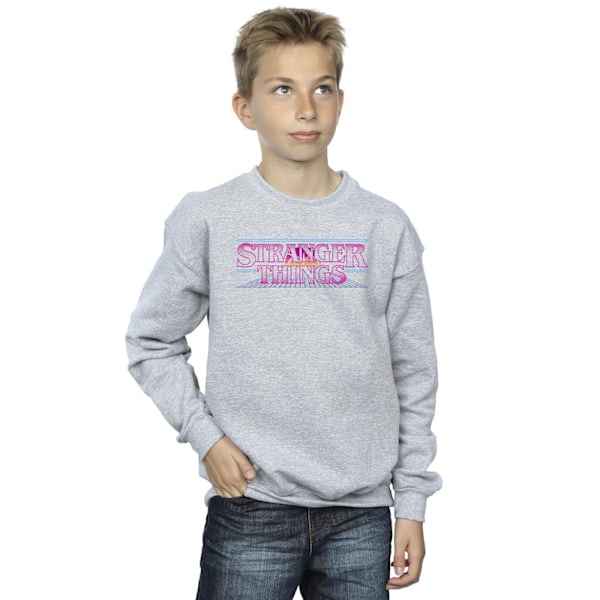 Netflix Boys Stranger Things Retro Title Sweatshirt 7-8 år S Sports Grey 7-8 Years