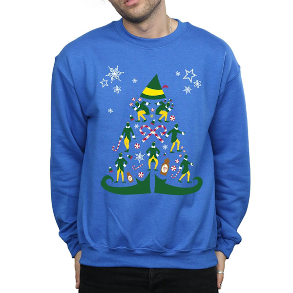 Elf Herr Julgran Sweatshirt M Royal Blue Royal Blue M