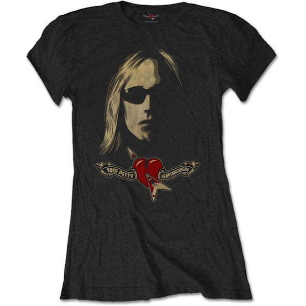 Tom Petty & The Heartbreakers Dam T-shirt med logotyp för kvinnor Black M