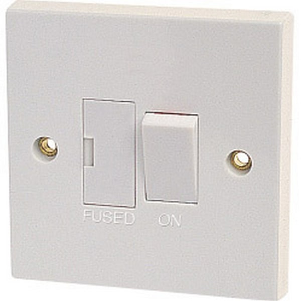 Dencon 13A strömbrytare med säkring till BS1363, en storlek, vit White One Size