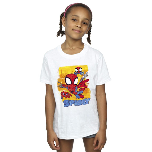 Marvel Girls Spidey Och Hans Fantastiska Vänner Flygande Bomull T-shirt White 5-6 Years