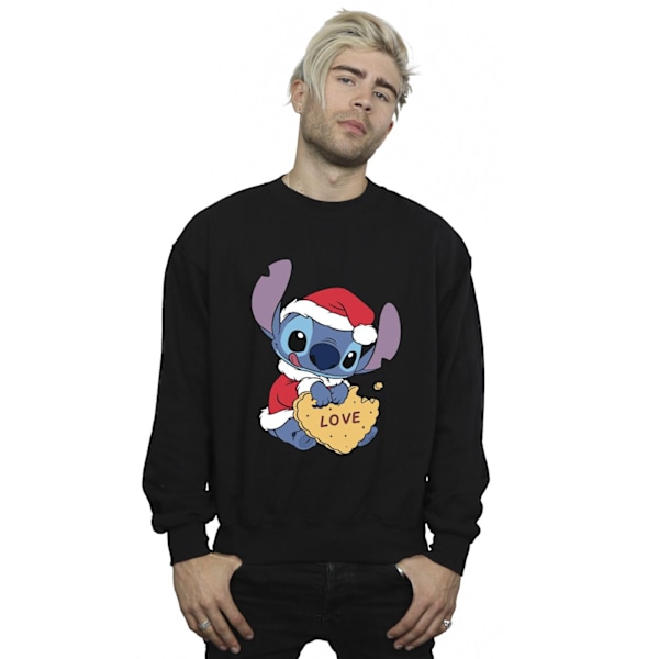 Disney Herr Lilo And Stitch Jul Kärlek Biscuit Sweatshirt L Black L